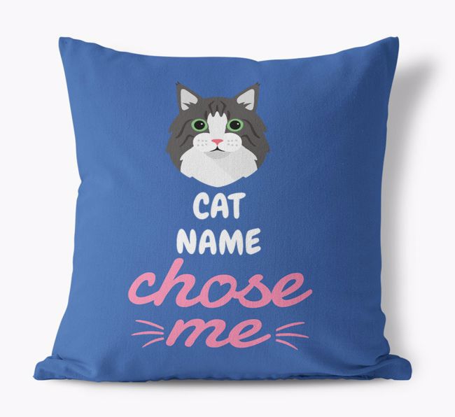 Chose Me: Personalized {breedCommonName} Canvas Pillow